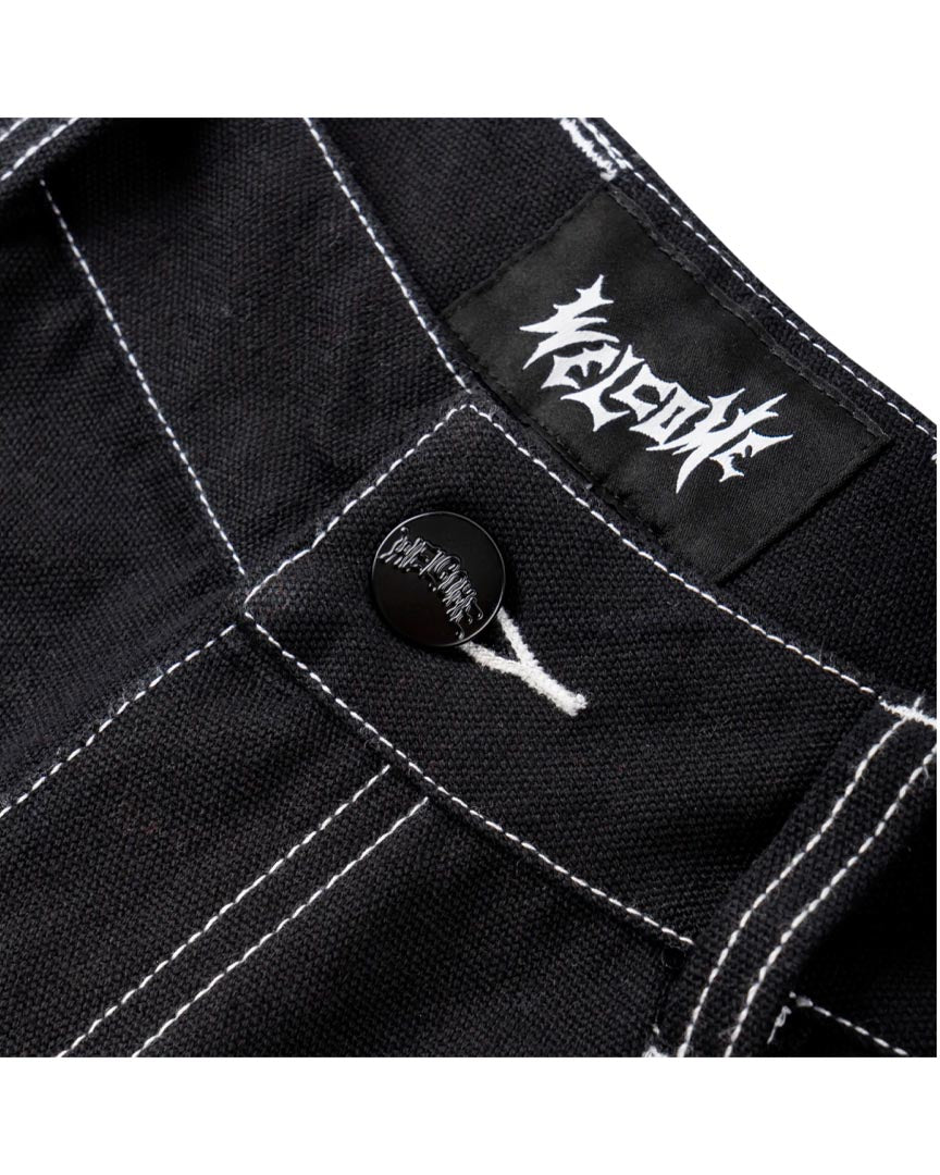 Brace Double Knee Canvas Pants - Black