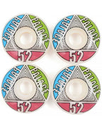 Team Skateboard Wheels - Blue-Green-Pink
