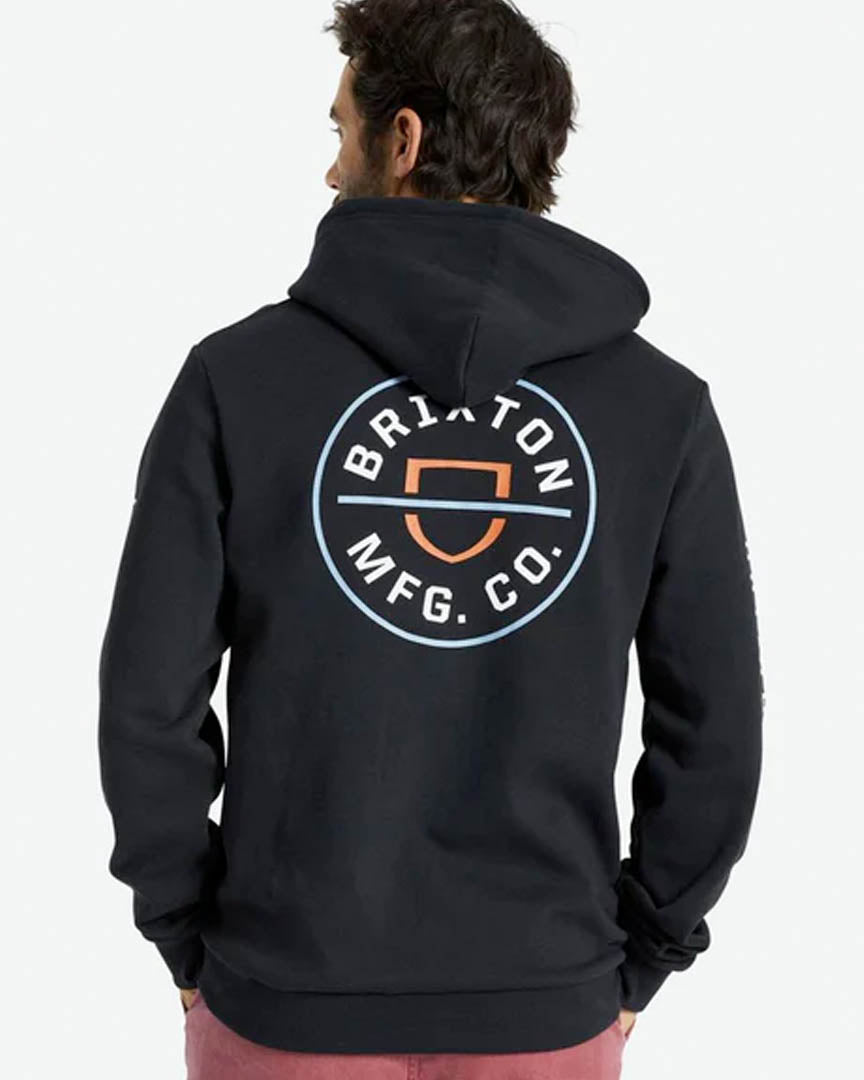 Crest Hood Hoodie - Black Dusty/Blue