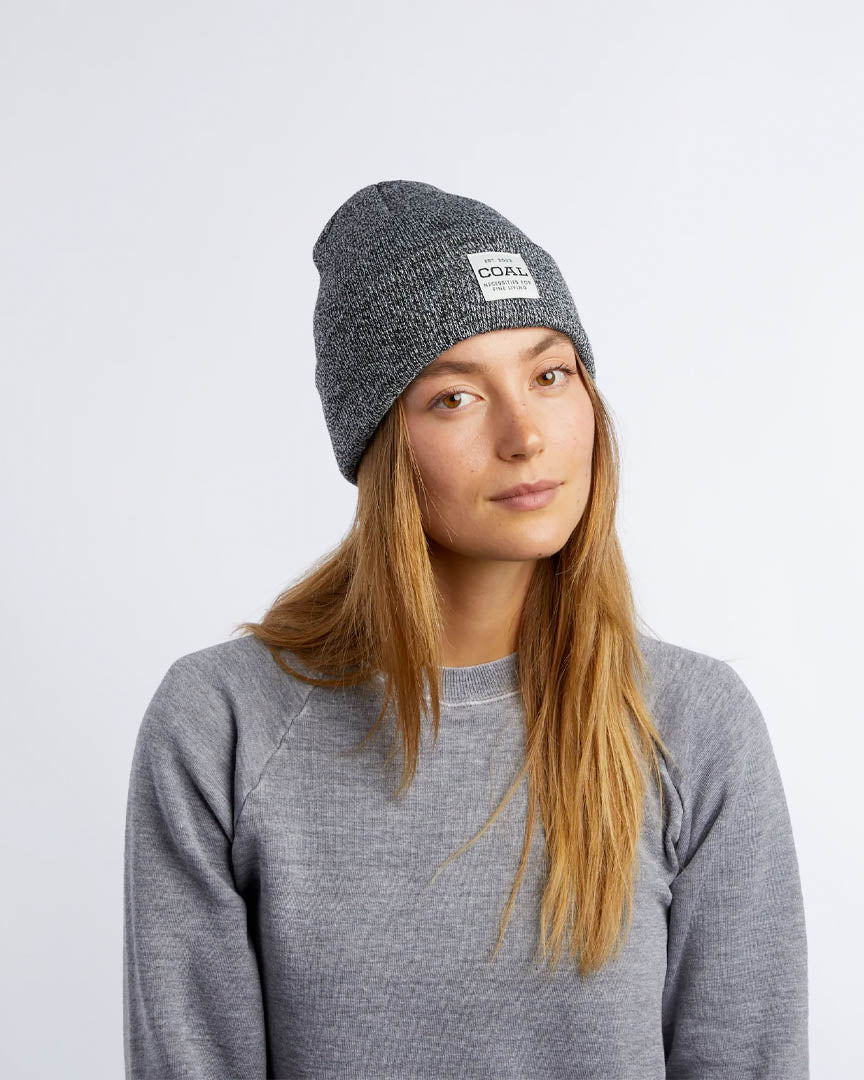 Uniform Mid Recycled Knit Cuff Beanie - Black Marl