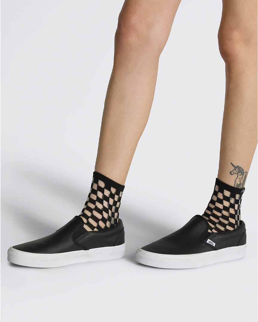 Sheer Check Socks - Black