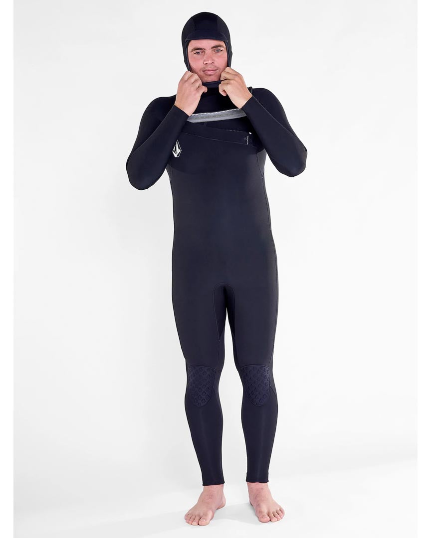 Wetsuit 4/3Mm Hooded Chestzip Full - Black