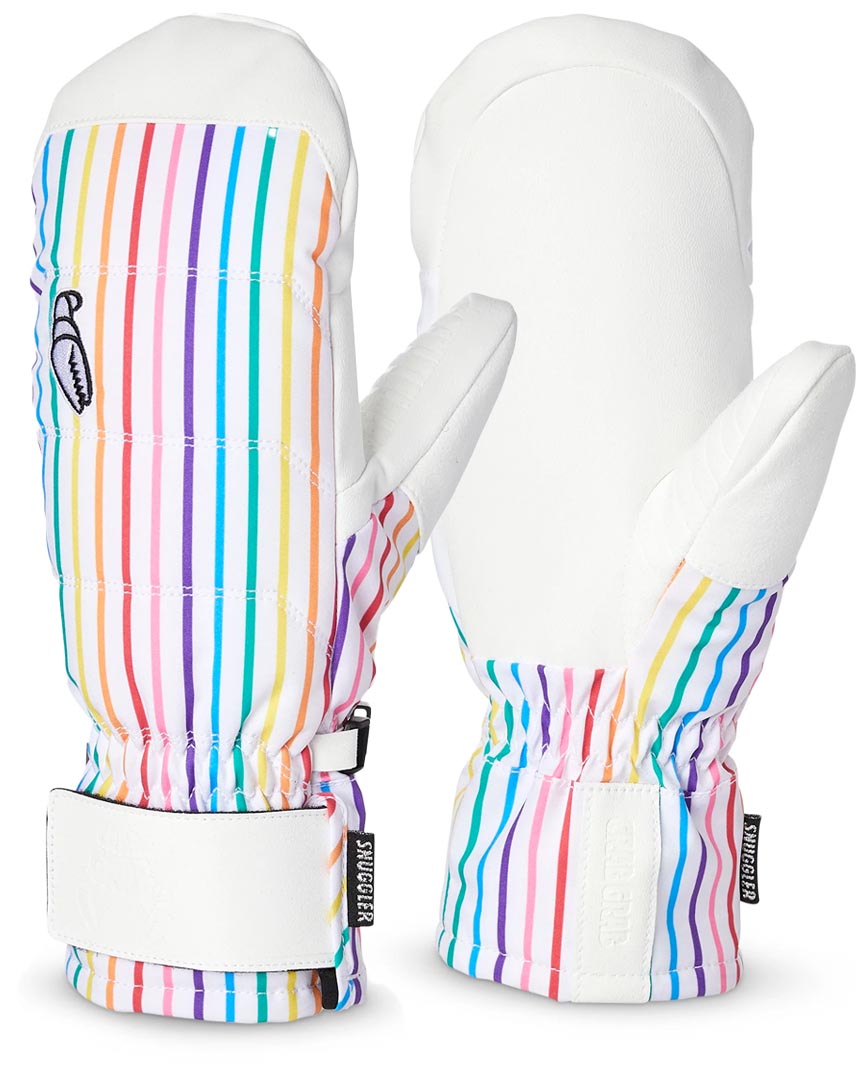 Snuggler Womens Mitt Gloves And Mitts - Rainbow Stripes