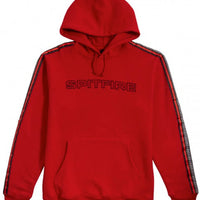 Cotton ouaté Stripe Po Hood - Scarlet Red