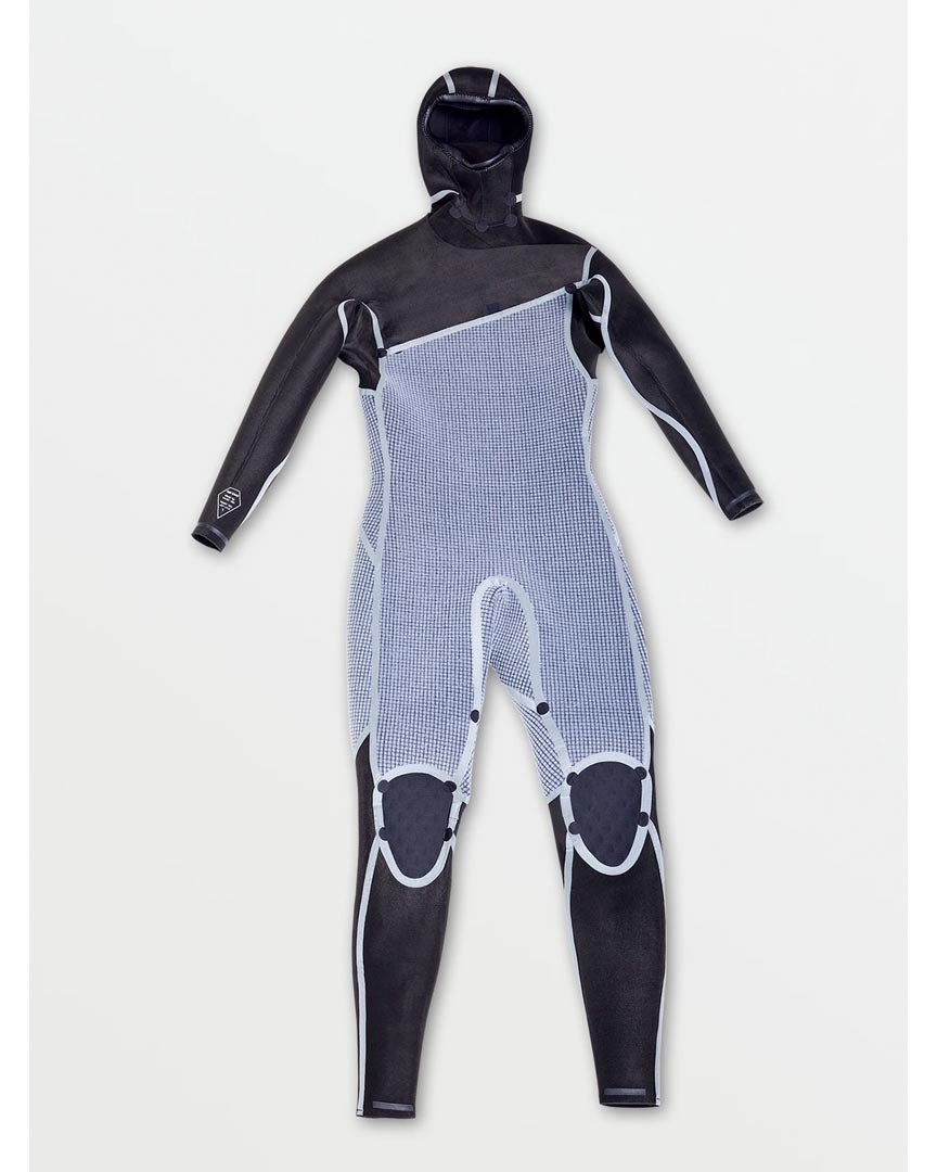 Wetsuit 4/3Mm Hooded Chestzip Full - Black