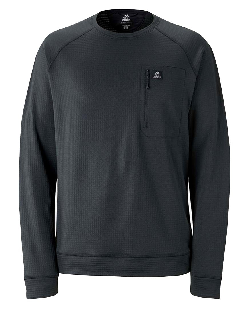 Flagship Recycled Grid Fleece Crew - Black
