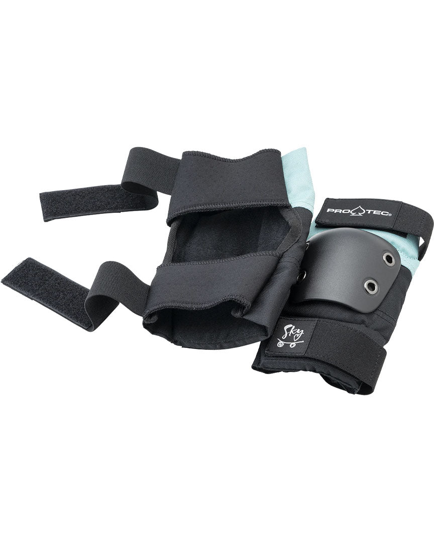 Junior 3 Pack Pad Sets Protective Gear - Sky Brown / Blue Black