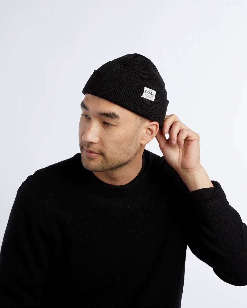 Uniform Low Recycled Knit Cuff Beanie - Black