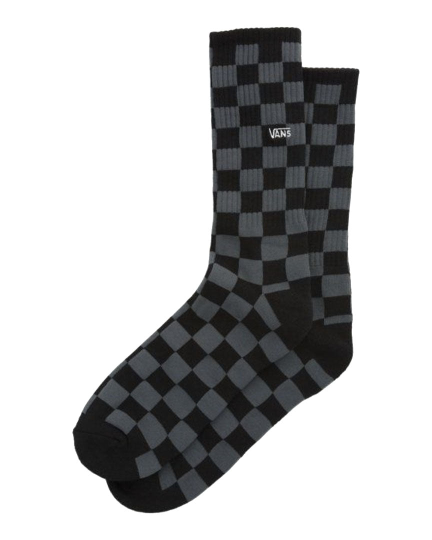 Checkerboard Crew Socks - Black/Charcoal
