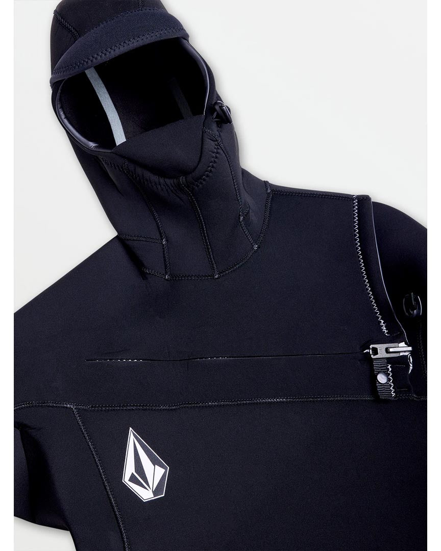 Wetsuit 4/3Mm Hooded Chestzip Full - Black