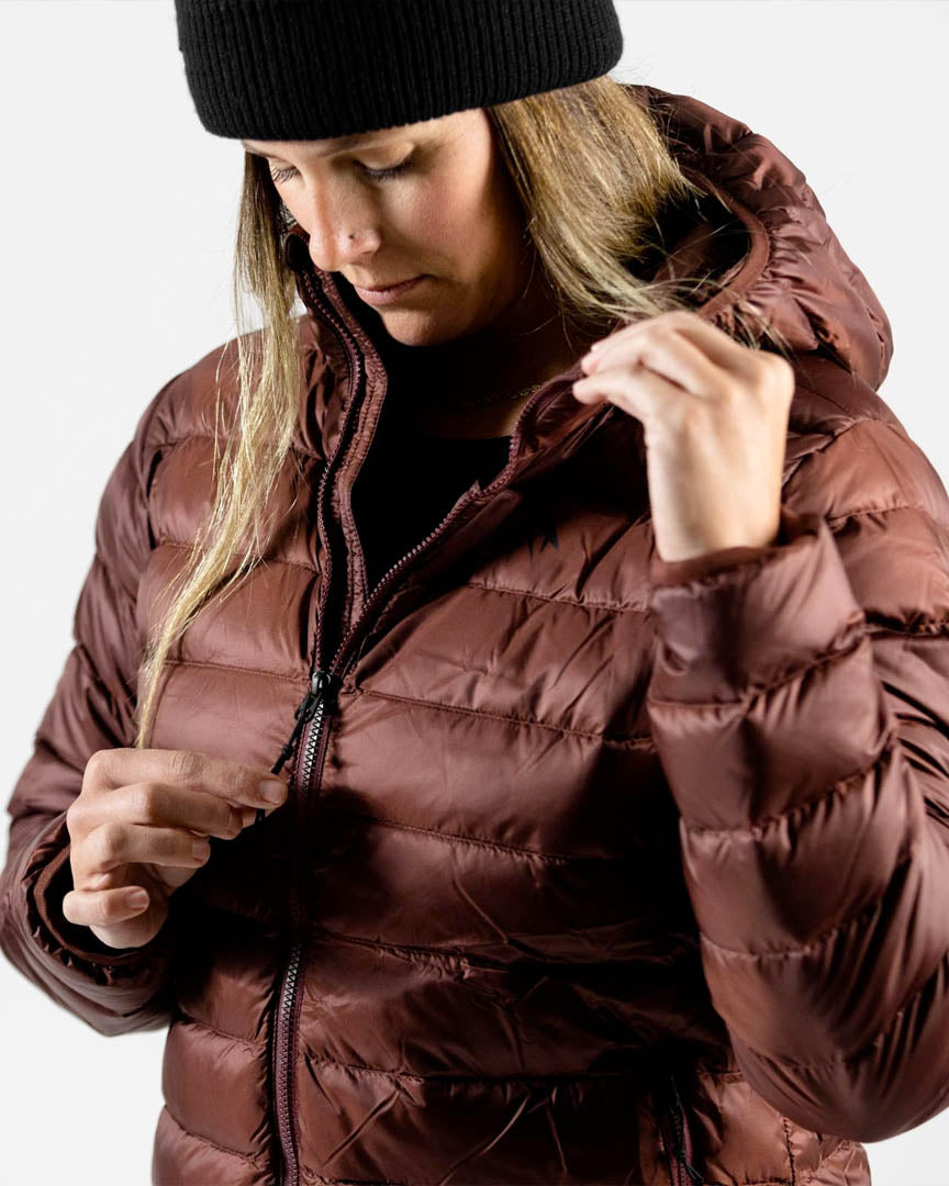 Women's Re-Up Down Recycled Hoodie Jacket - Vulcan Red