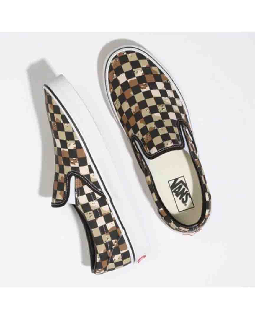 Classic Slip-On Shoes - Camo Desert Checker