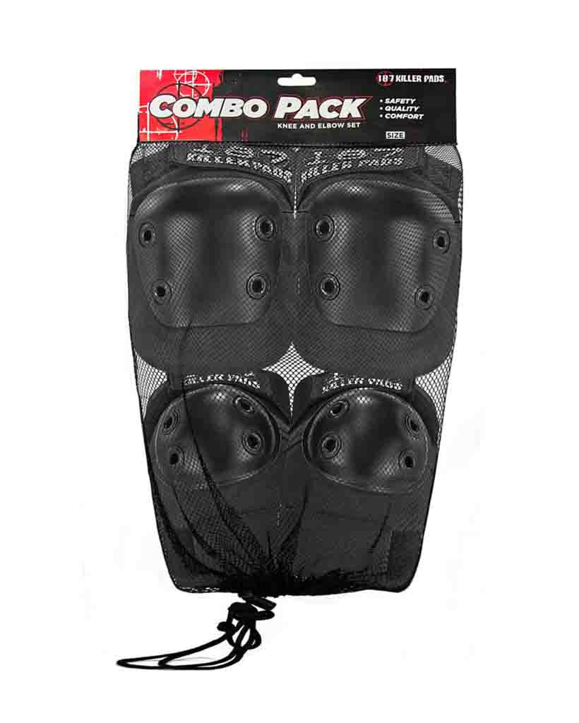 Pad Set Knees & Elbows Protective Gear - Black