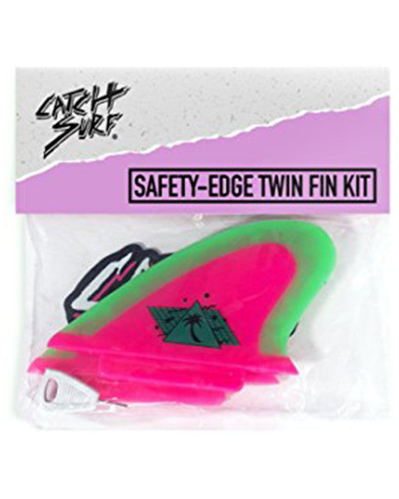 Aileron Safety-Edge Twin Fin Set - Hotpink/Neonlim