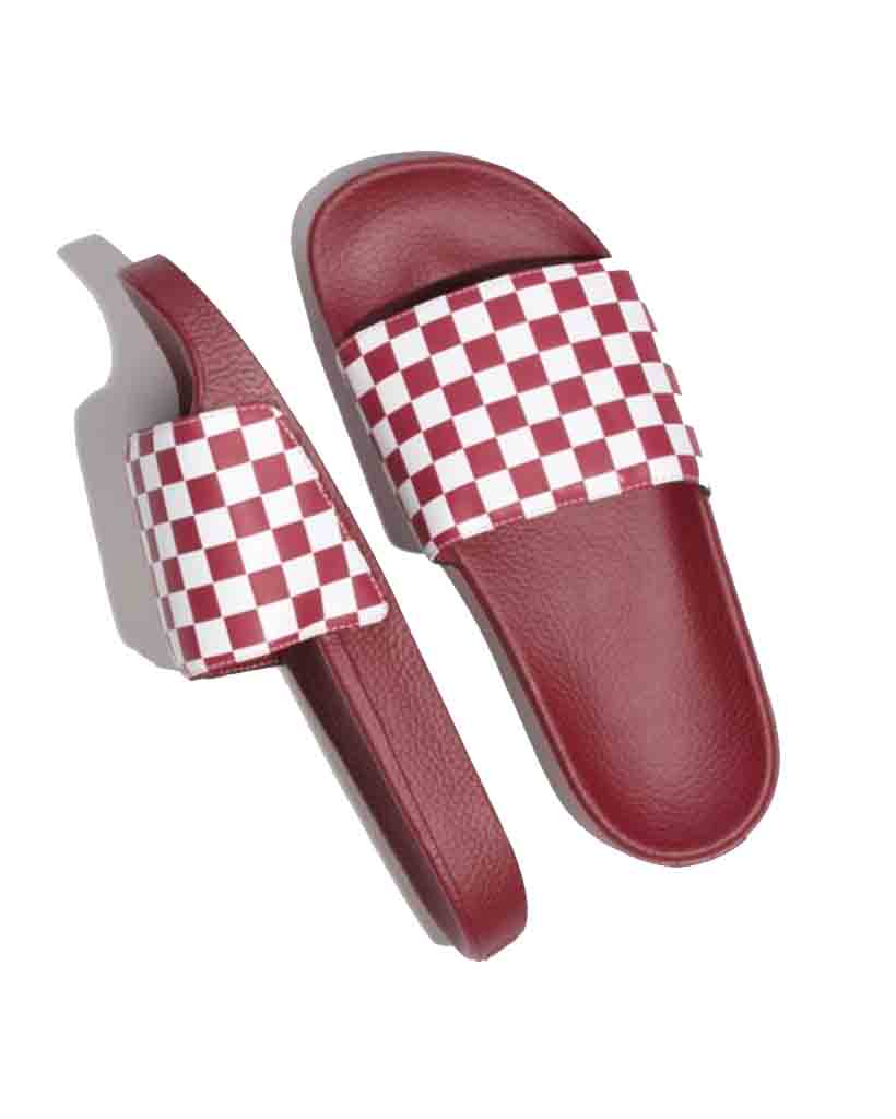 VANS SLIDE-ON CHECK RAMBA RED-WHITE SANDALES