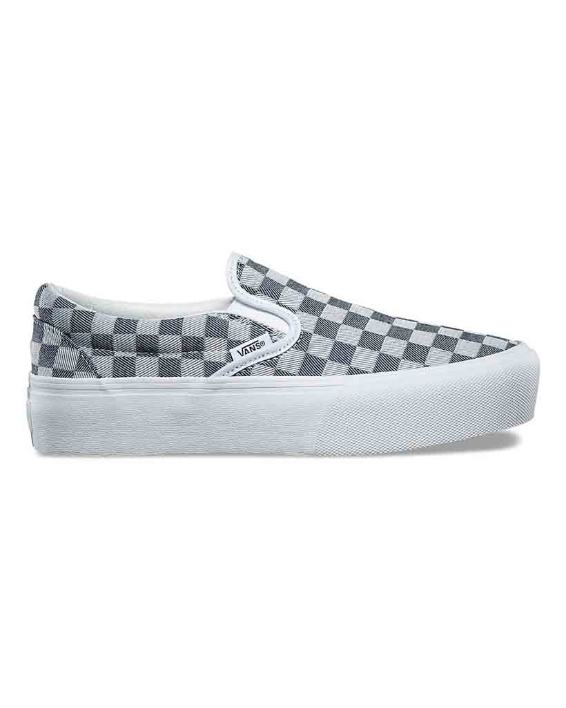 Slip-On Platform Shoes - Checkerboard