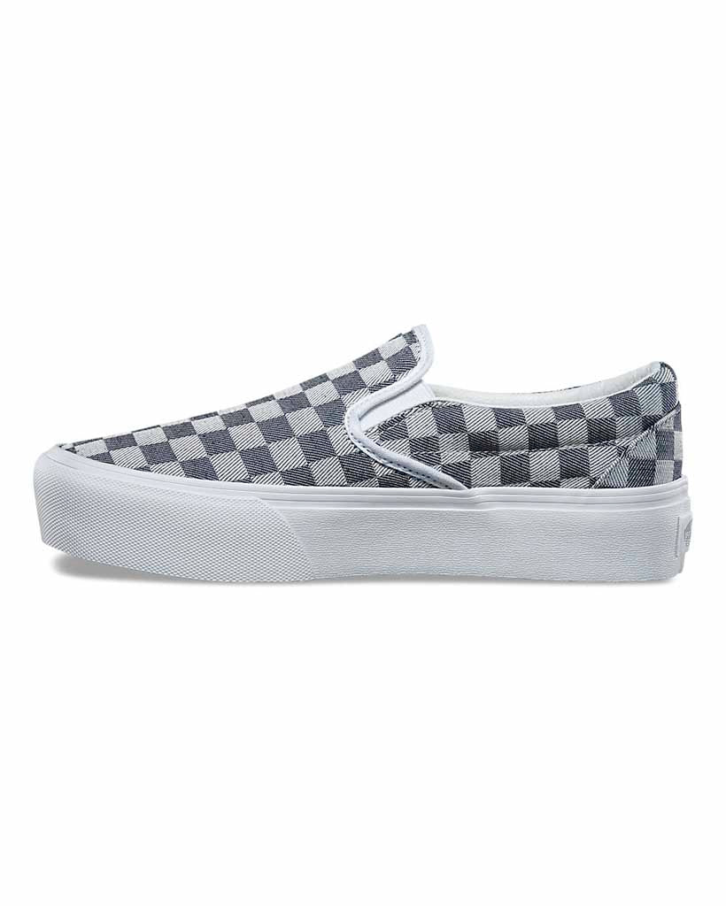 Slip-On Platform Shoes - Checkerboard