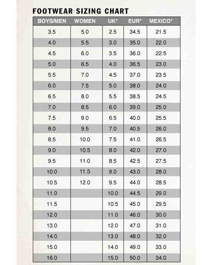 Pink sandals hotsell size chart