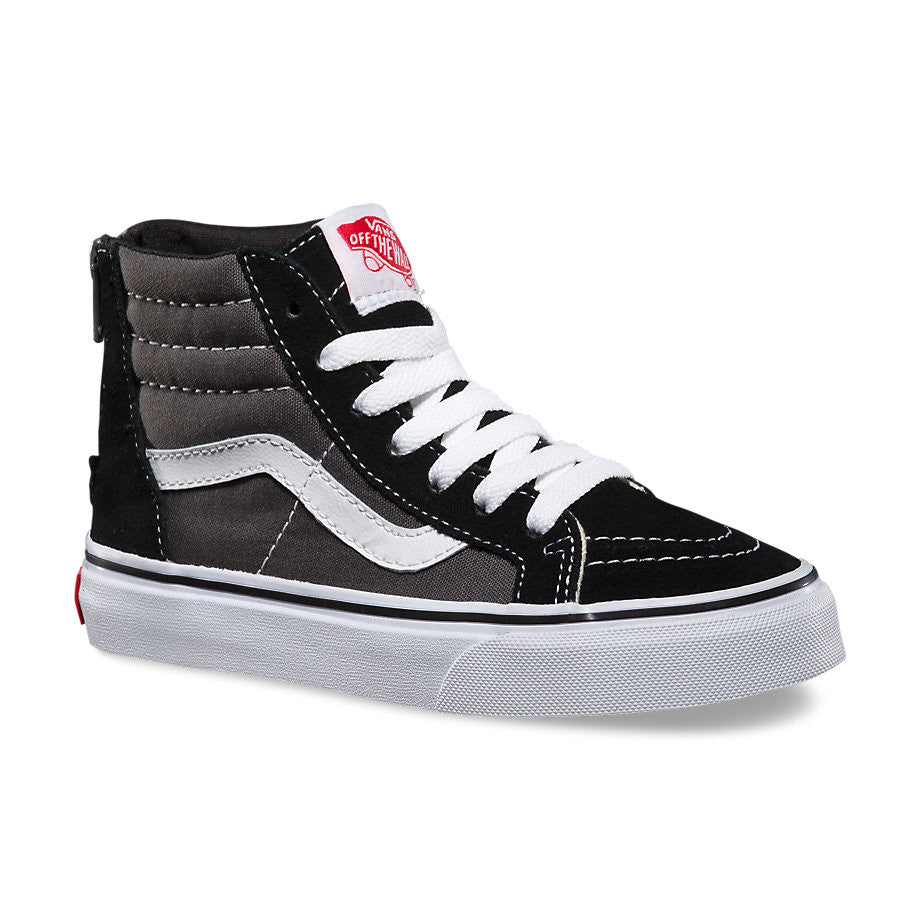 Kids Sk8-Hi Zip Shoes - Black/Charcoal - Boutique Adrenaline
