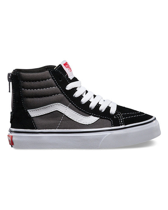 Kids Sk8-Hi Zip Shoes - Black/Charcoal - Boutique Adrenaline